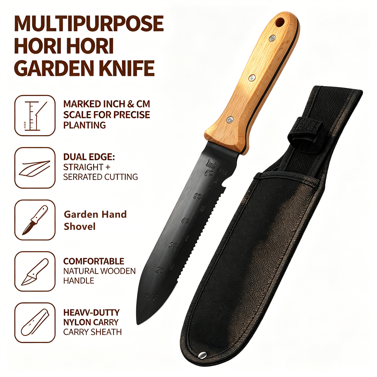 Gardening Tools Trowel - Garden Hori Hori Knife Stainless Steel