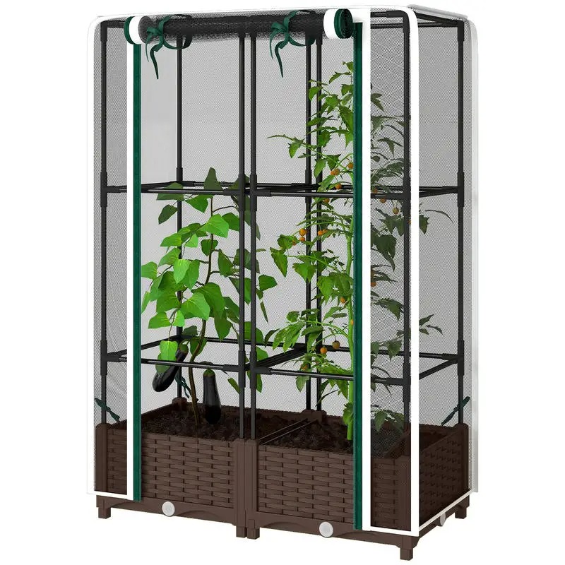 Self-Watering Planter - Raised Garden Bed with Trellis, 46.5