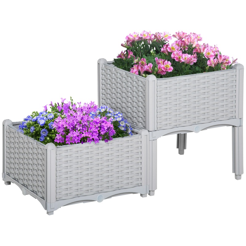 Outsunny 2-Piece Raised Garden – Self-Watering Planter Bewertung und Preis