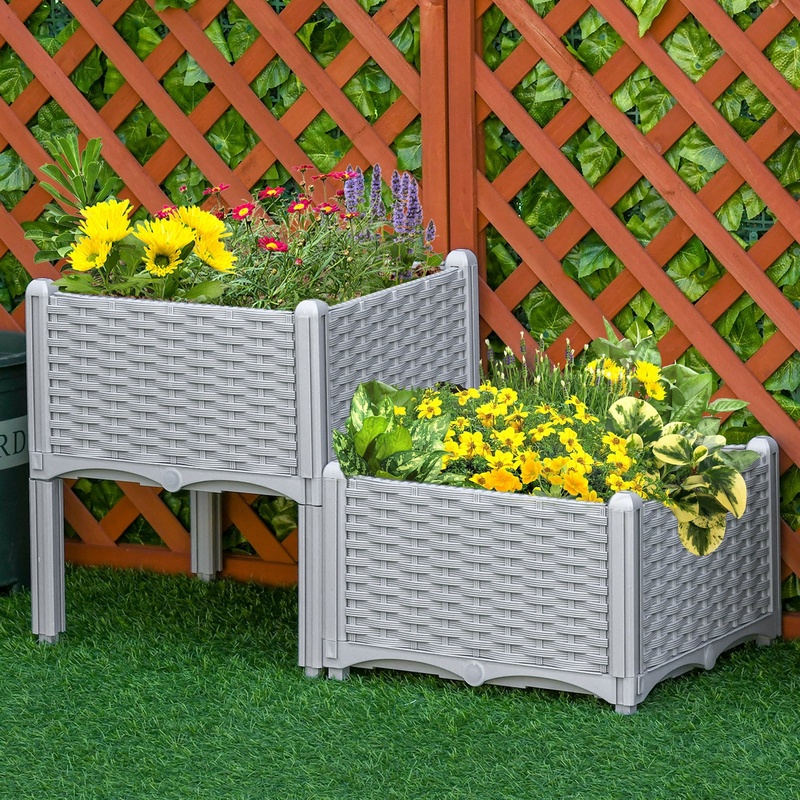 Outsunny 2-Piece Raised Garden – Self-Watering Planter Bewertung und Preis