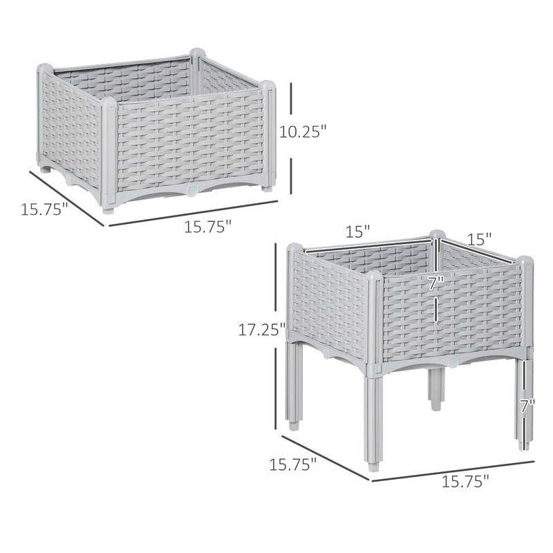 Outsunny 2-Piece Raised Garden – Self-Watering Planter Bewertung und Preis