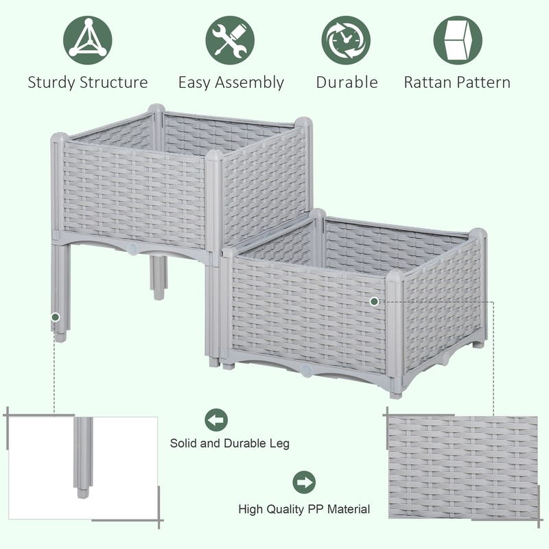 Outsunny 2-Piece Raised Garden – Self-Watering Planter Bewertung und Preis